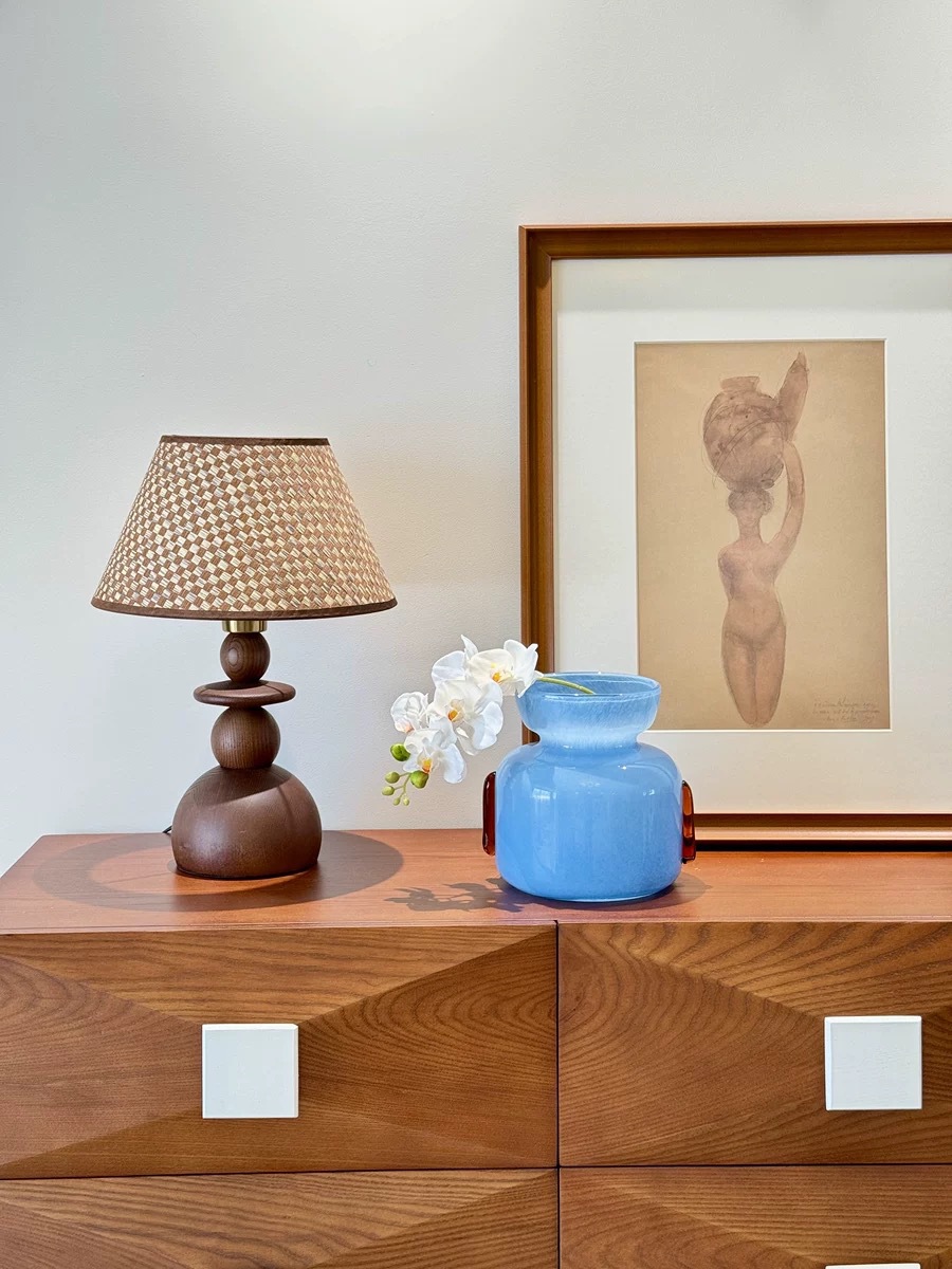 Sunny Blue French Nordic INS Style Art Colored Glass Vases, High-End Soft Decoration Ornaments