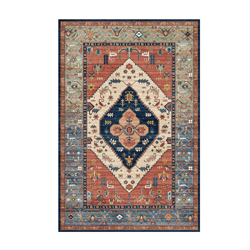 Crystal Velvet Carpets, Durable Wear-Resistant Floor Mats, Large Area Full-Lay Foot Mats, Persian Style Living Room Carpets