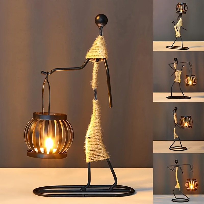 Temu Iron Candle Holder Ornaments, Candlelight Dinner Decorations, Table Home Decorative Candle Holders Crafts